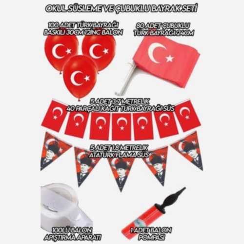 23 Nisan Süsleri Okul Kreş Süsleme Seti Türk Bayrağı Balon Çubuklu Bayrak 19 Mayıs 29 Ekim Set 23 Nisan Süsleri Okul Kreş Süsleme Seti Türk Bayrağı Balon Çubuklu Bayrak 19 Mayıs 29 Ekim Set