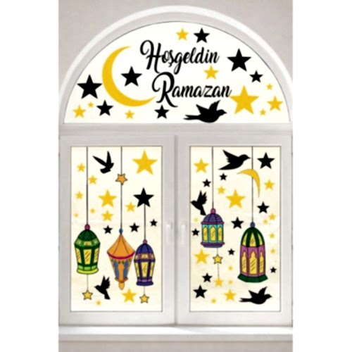 Hoşgeldin Ramazan Ayı Sticker Süsleme Yapışkanlı Duvar Cam Dolap Süsü Çıkartma Süsleri Set Bayramı Hoşgeldin Ramazan Ayı Sticker Süsleme Yapışkanlı Duvar Cam Dolap Süsü Çıkartma Süsleri Set Bayramı