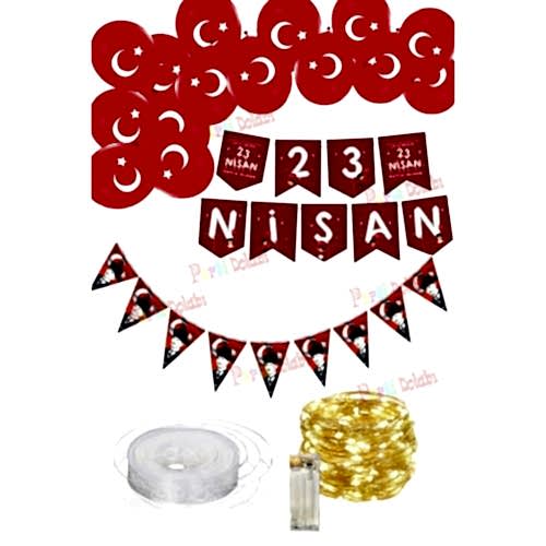 Ledli 23 Nisan Çocuk Bayramı Zincir Banner, Flama Bayrak Balon Süsleme Seti Okul Ev 19 Mayıs Süsleri Ledli 23 Nisan Çocuk Bayramı Zincir Banner, Flama Bayrak Balon Süsleme Seti Okul Ev 19 Mayıs Süsleri